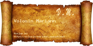 Volosin Mariann névjegykártya
